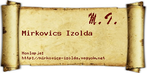 Mirkovics Izolda névjegykártya